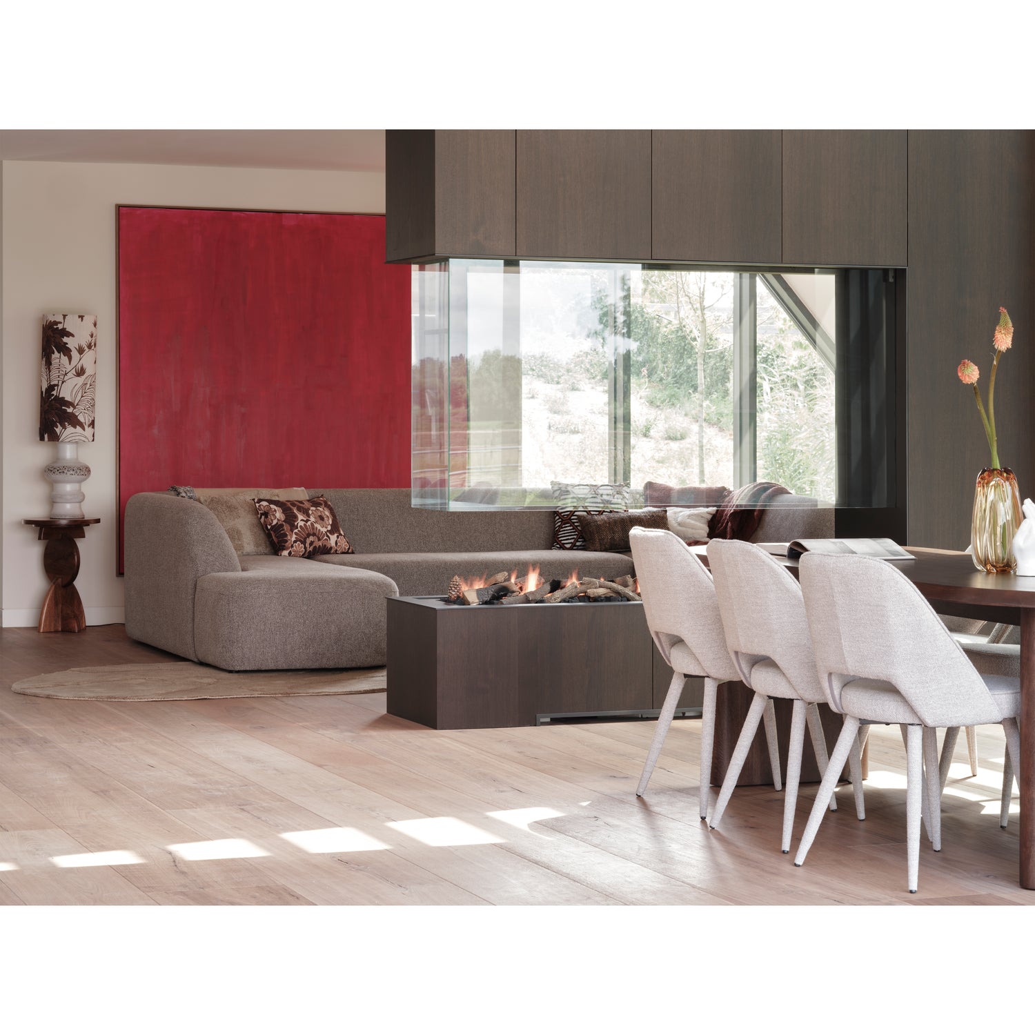 Woood | U-vorm bank Sloping grijs melange
