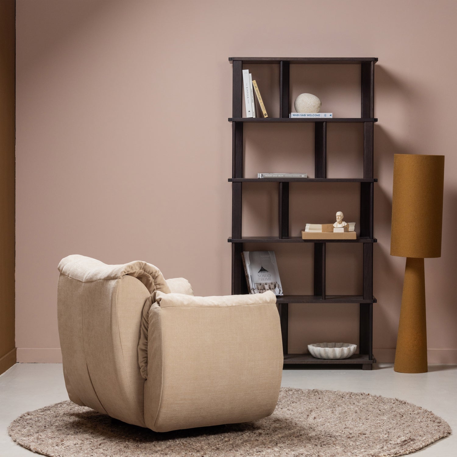 Woood | Vloerlamp Loft boucle tapenade 130cm