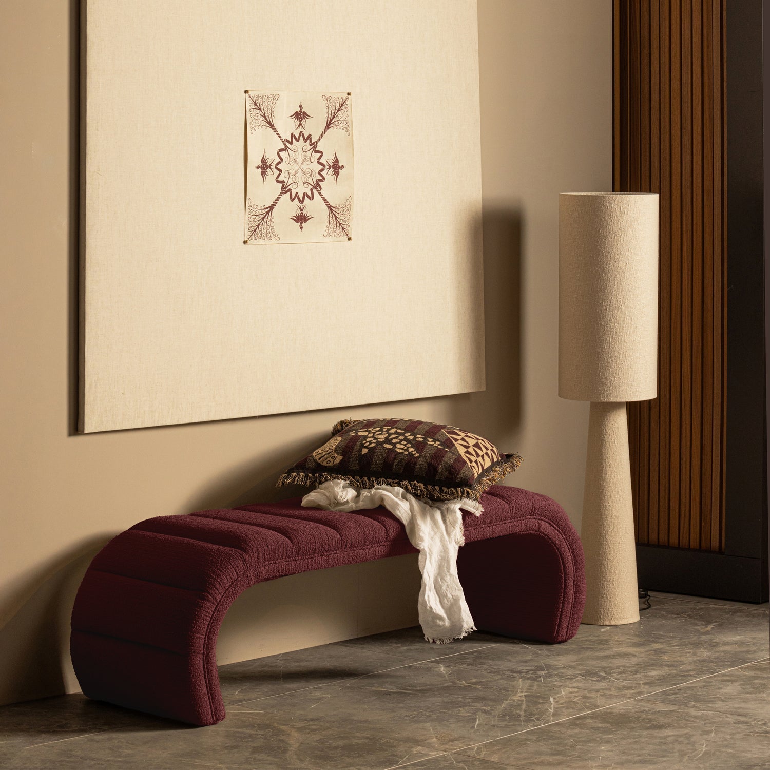 Woood | Tafellamp Loft boucle naturel 90cm