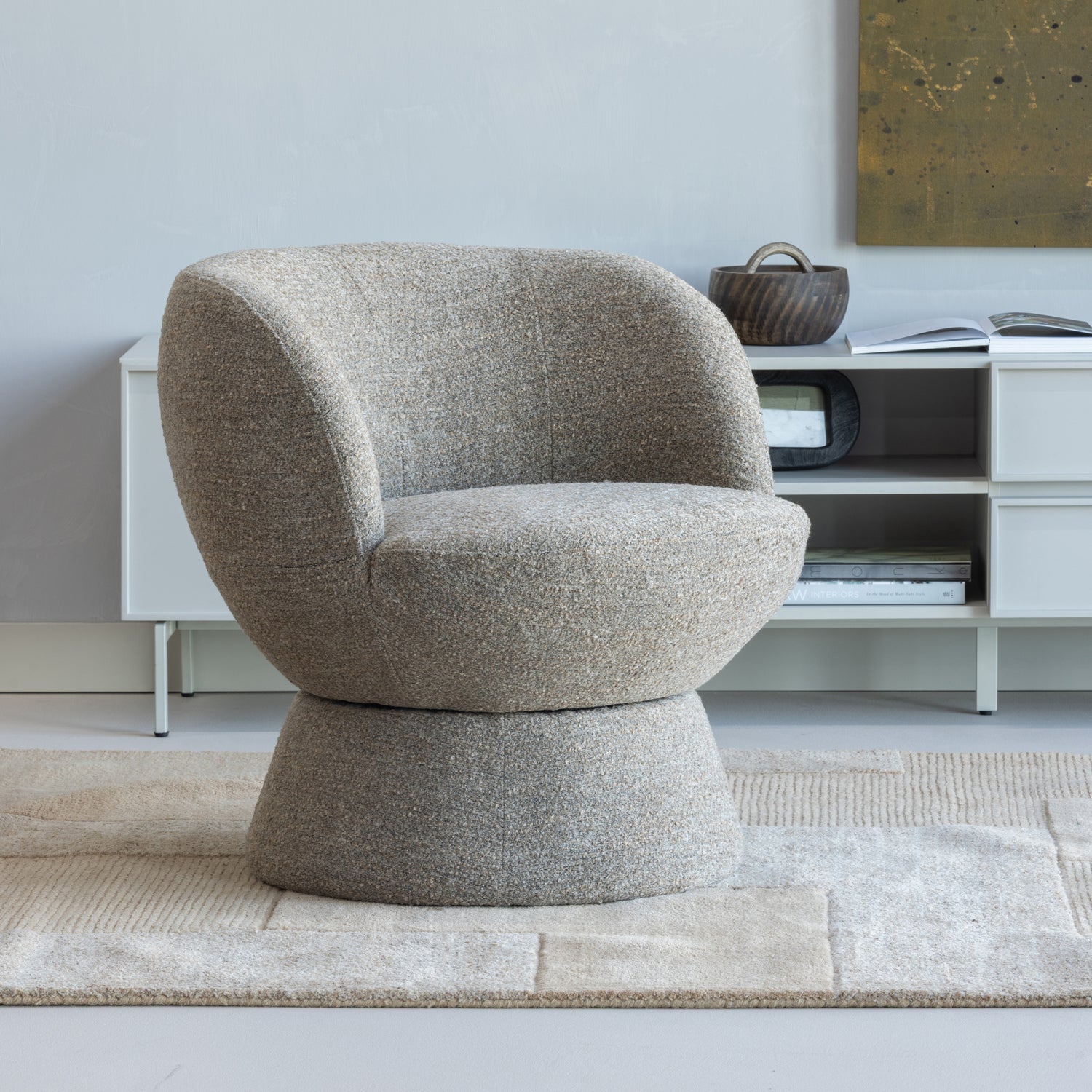 Woood | Draaifauteuil Shuffle bruin melange