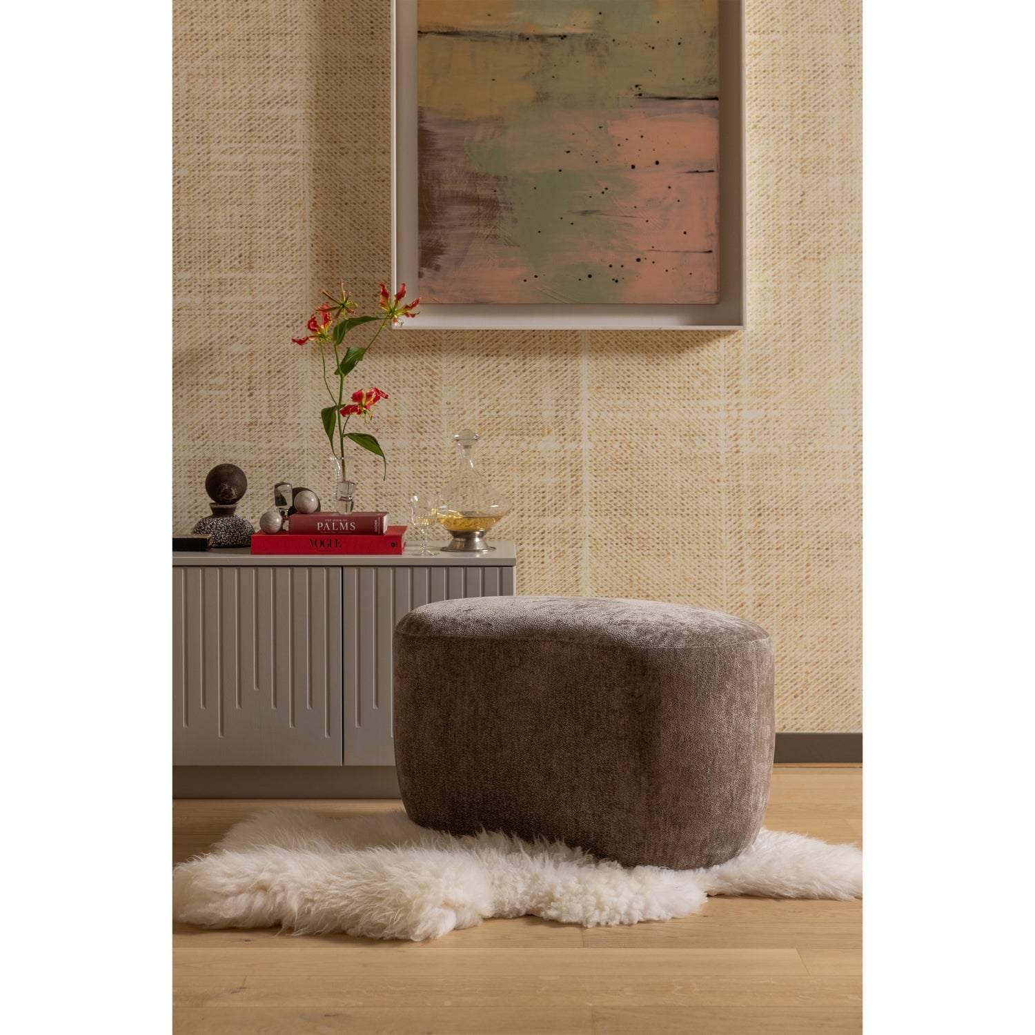 Woood | Poef Popular organisch taupe