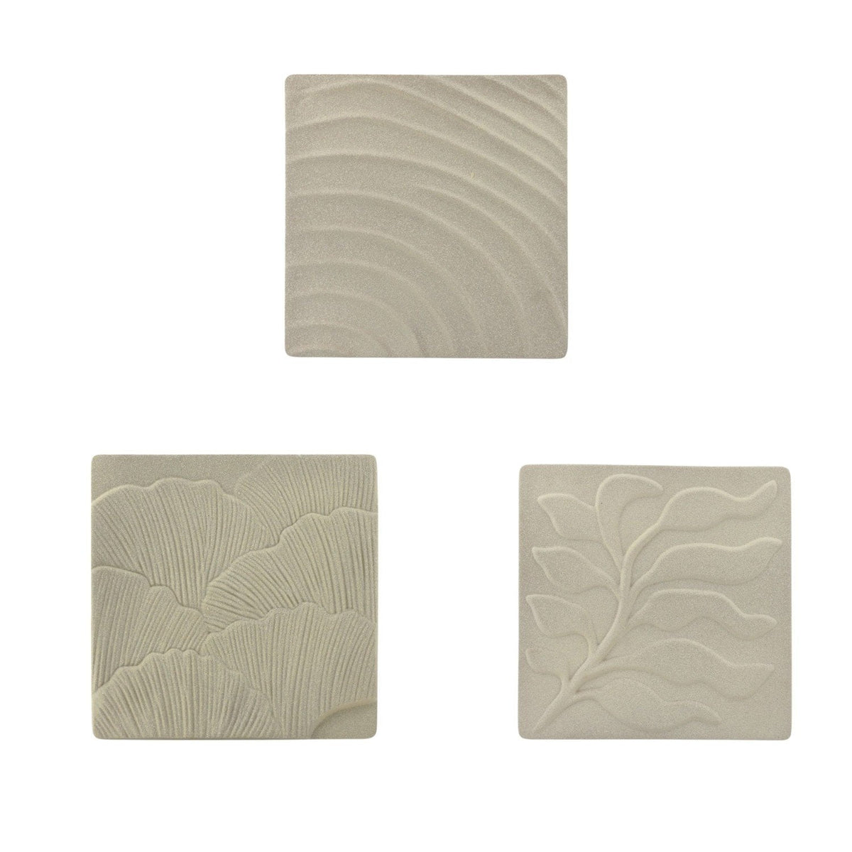 Home Society | Wandtegel Viva blad beige 20cm (pst)