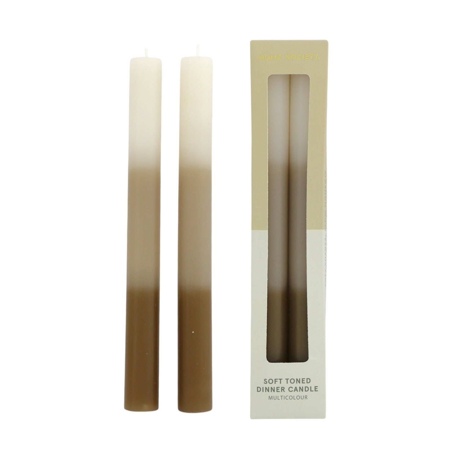 Home Society | Dinerkaarsen Umber taupe (set2)