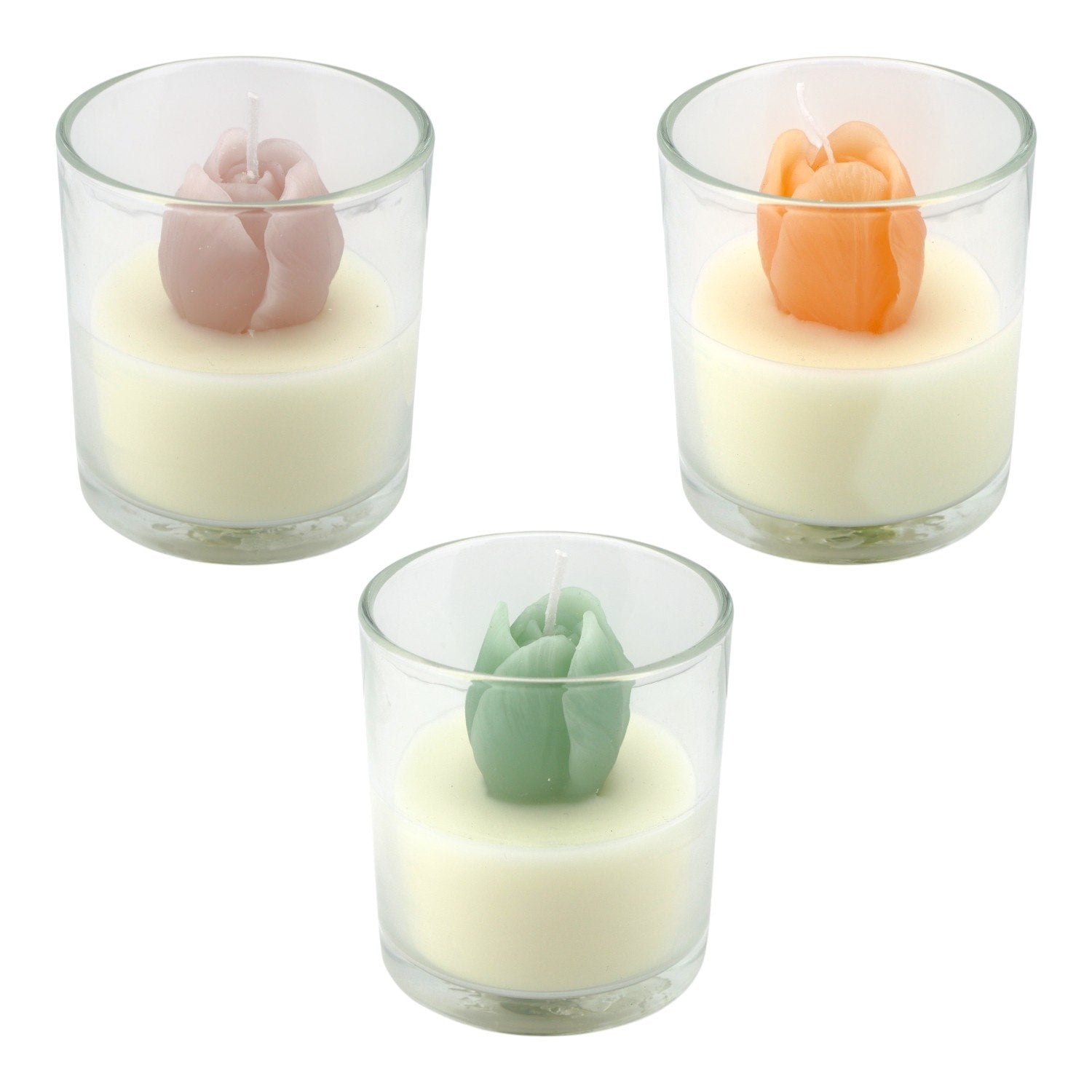 Home Society | Kaars in glas met tulp (pst)