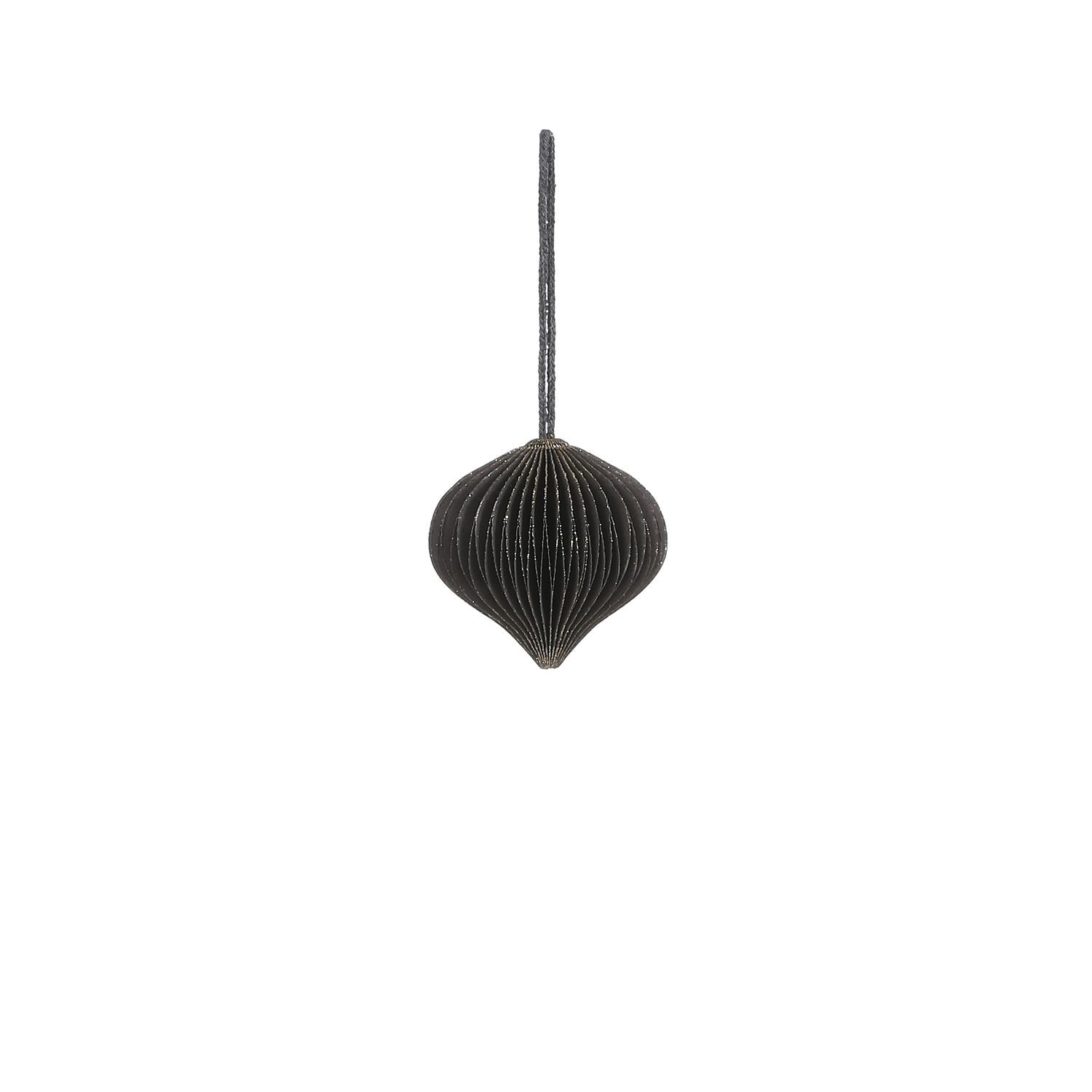 Selected by | Kerstbal ui papier zwart 6cm