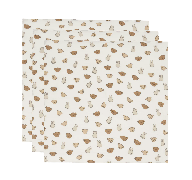 Jollein | Hydrofiel doek nijntje en vrienden 70x70cm 3stuks