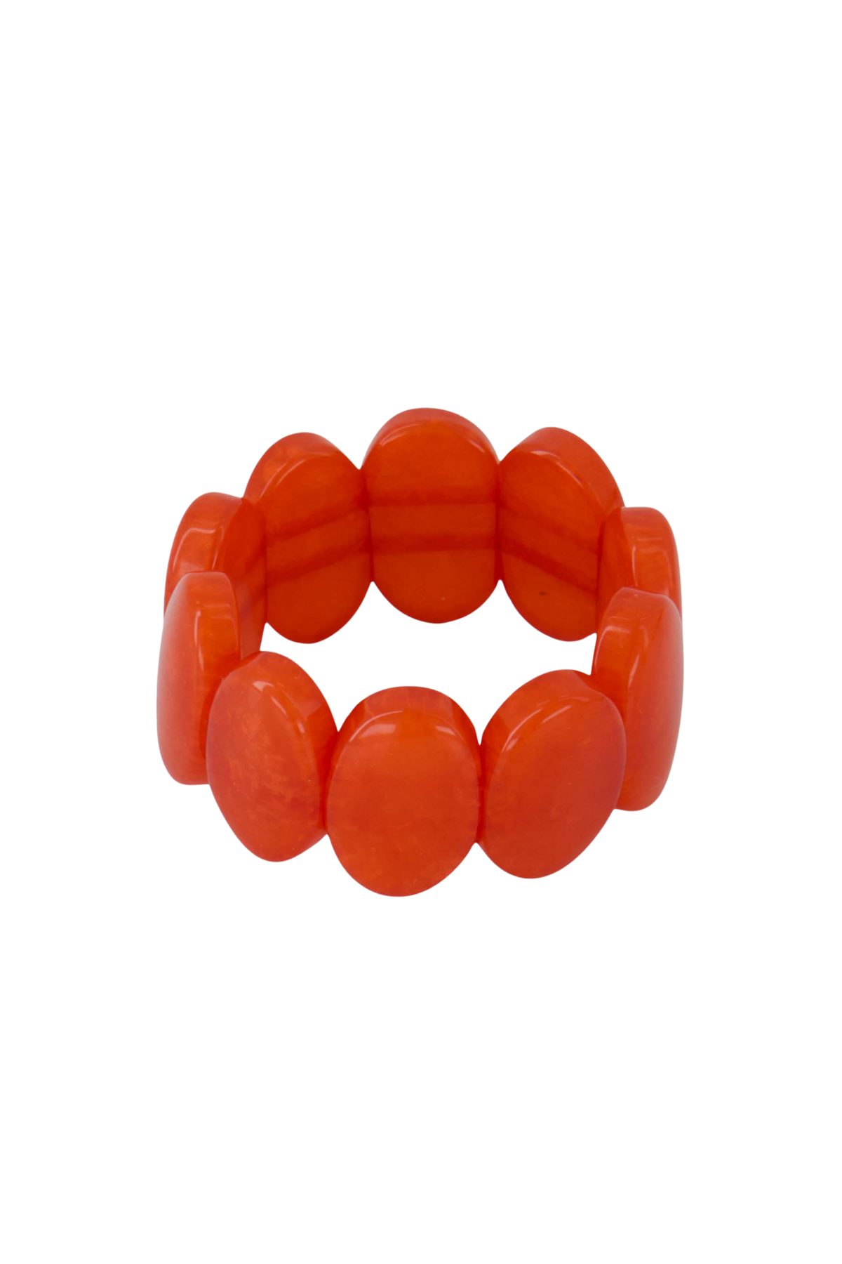 Zusss | Elastieken brede kralen armband koraal