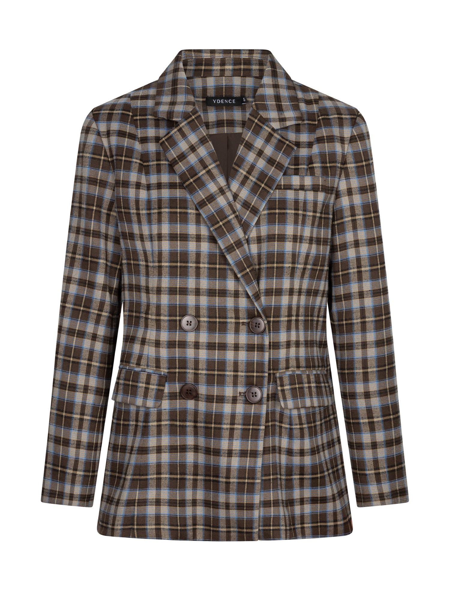 Ydence | Blazer Novalee Brown/blue check