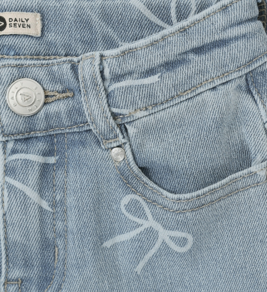 Daily7 | Denim jeans wide fit bow
