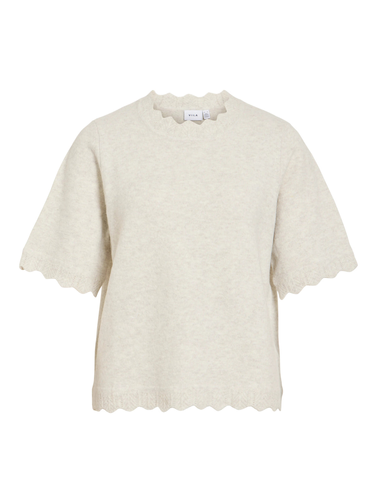 Vila | Gebreide top Nikolina super light natural melange NOOS