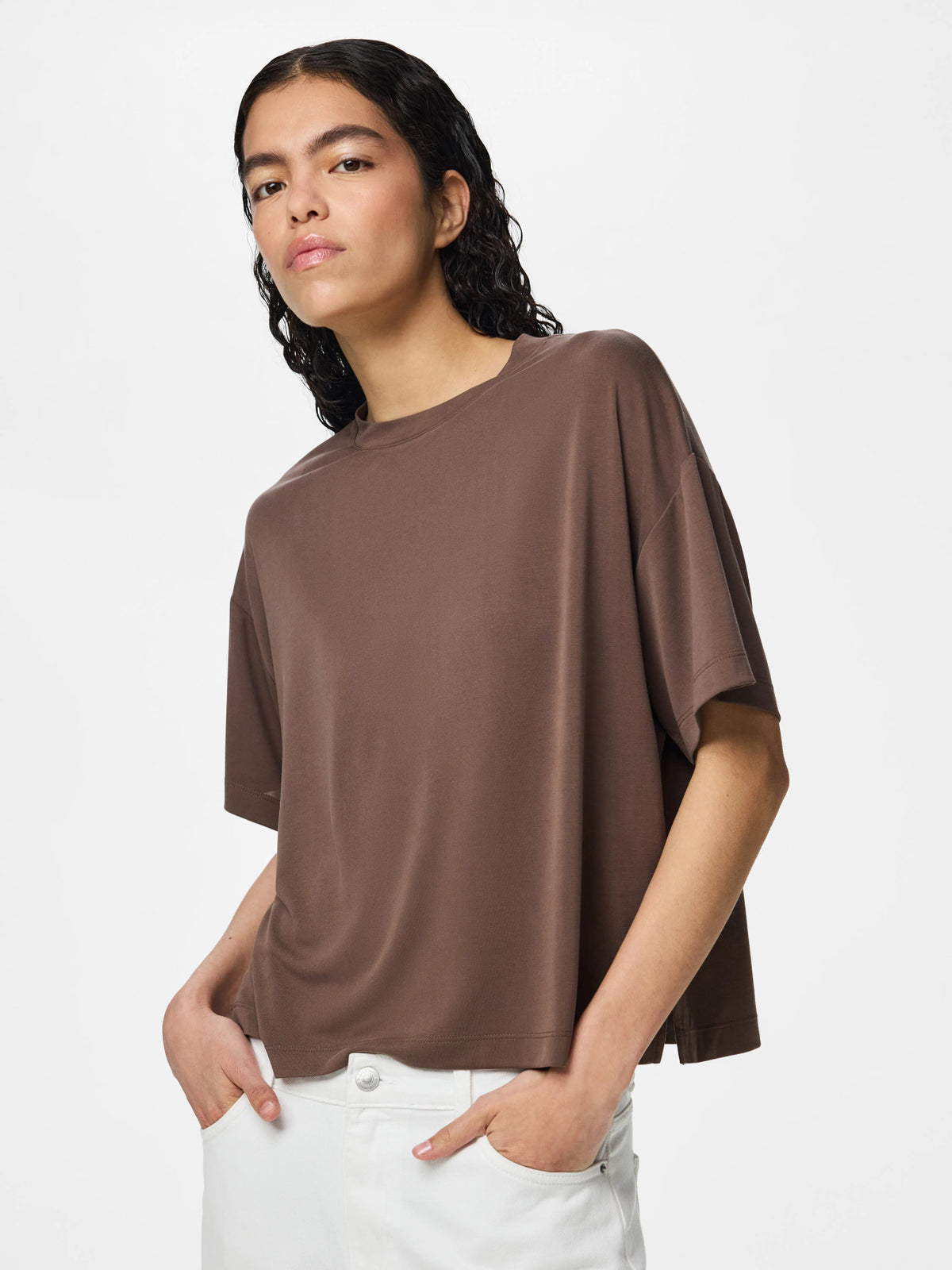 Pieces | Top Anora coffee quartz