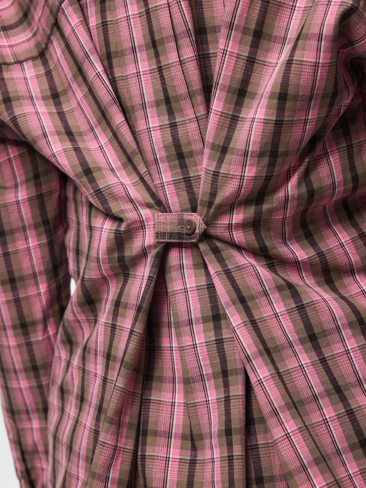 Pieces | Blouse met ruitjes en rugdetail Everett coffee quartz pink