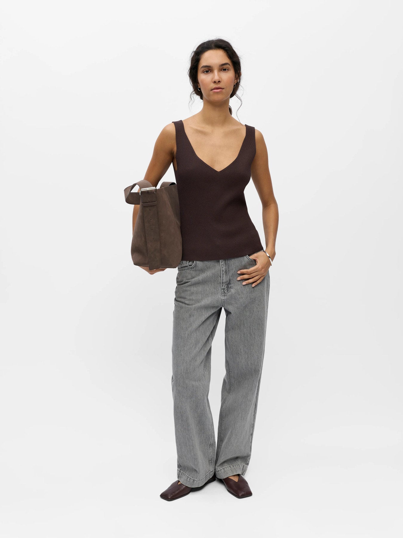 Object | Gebreide top Kuni seal brown