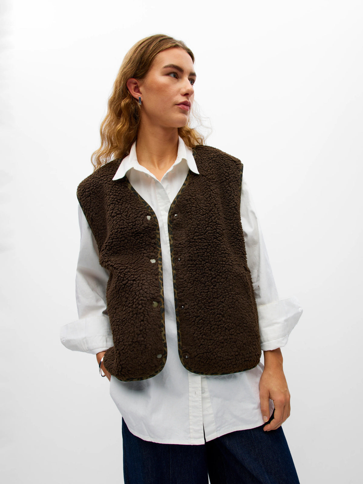 Object | Gilet Ella reversible seal brown & green leo