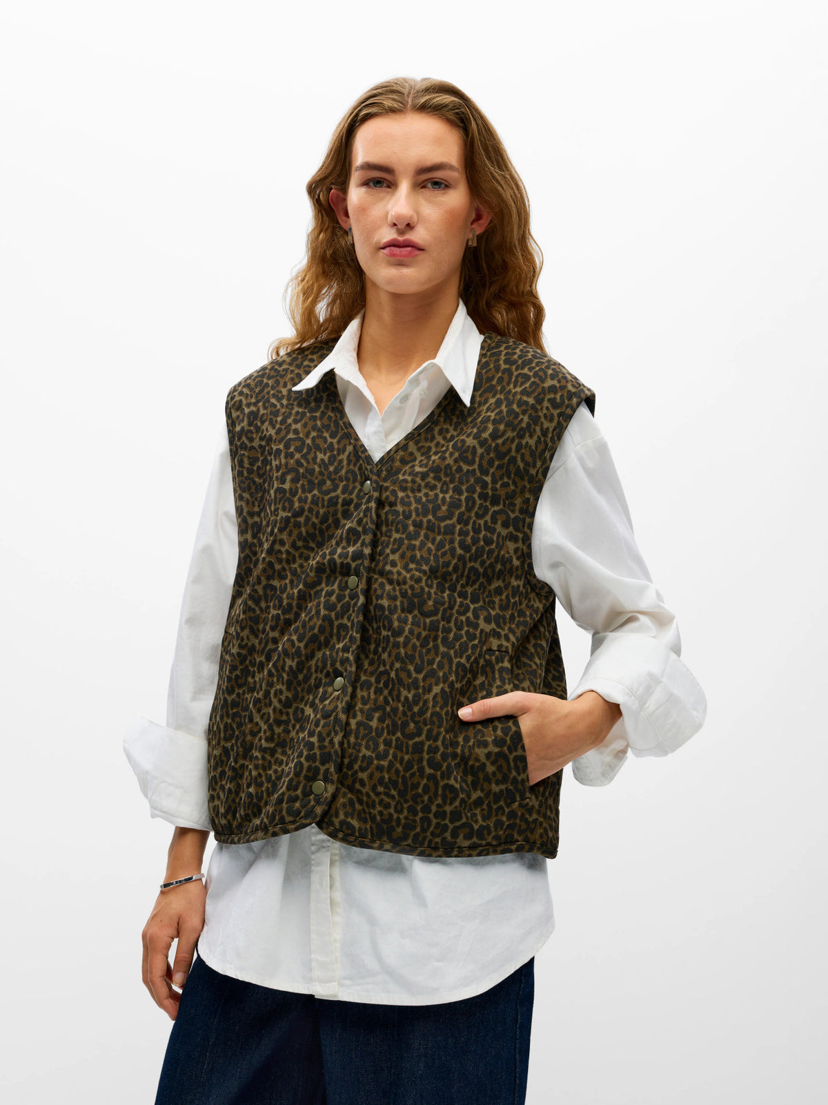 Object | Gilet Ella reversible seal brown & green leo