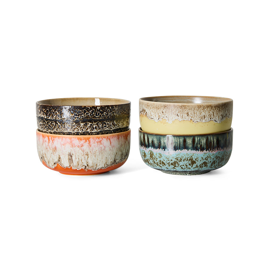 HK Living | 70s ceramics: dessert bowls, grand (set of 4)
