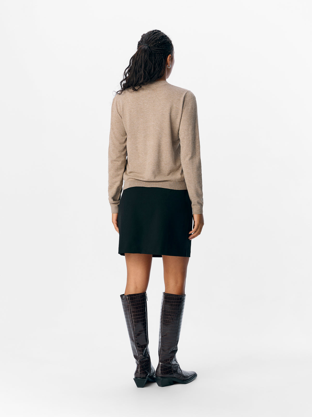Object | Gebreid vest Thess NOOS desert taupe melange