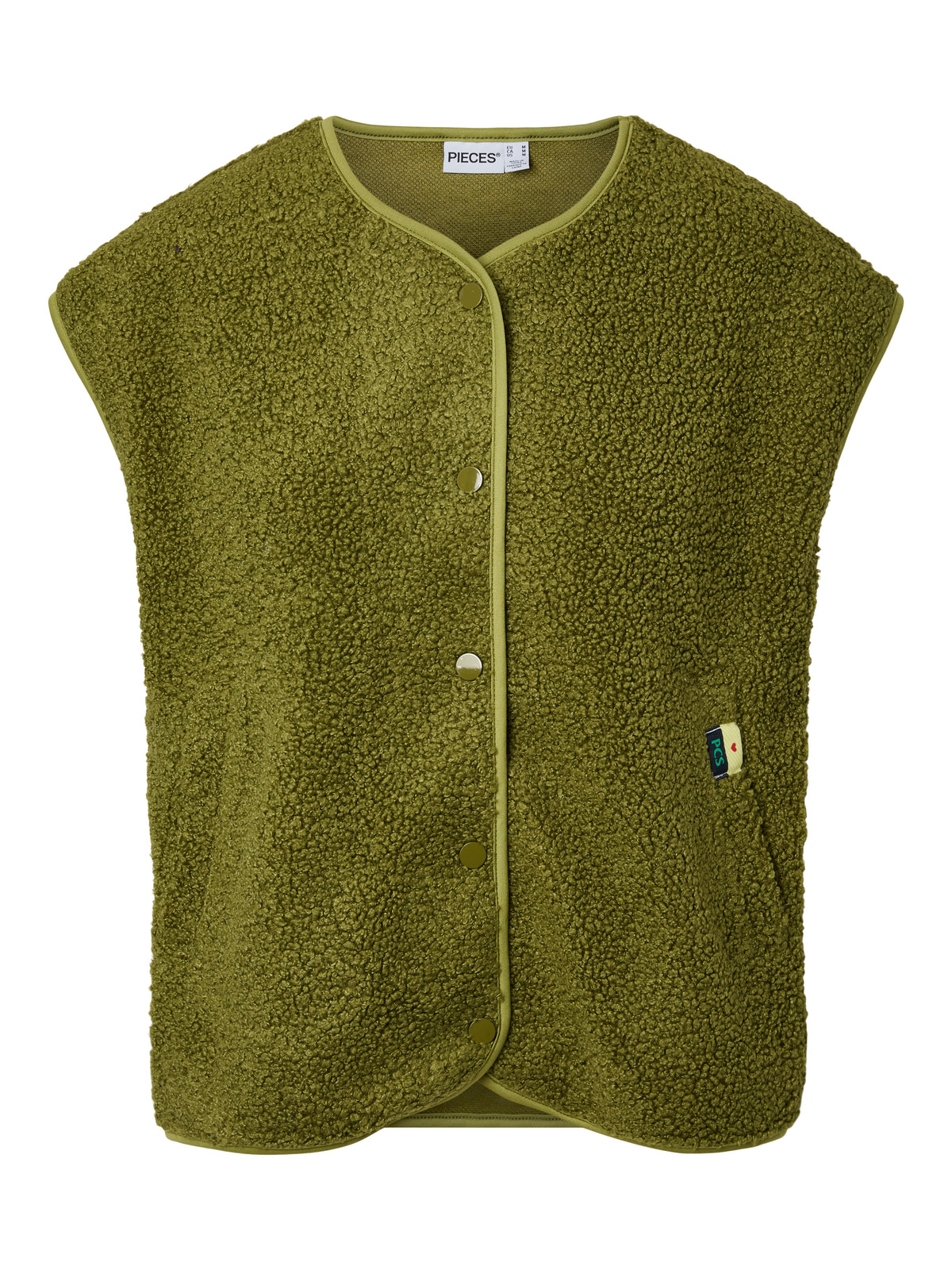 Pieces | Gilet Katty teddy vest sphagnum