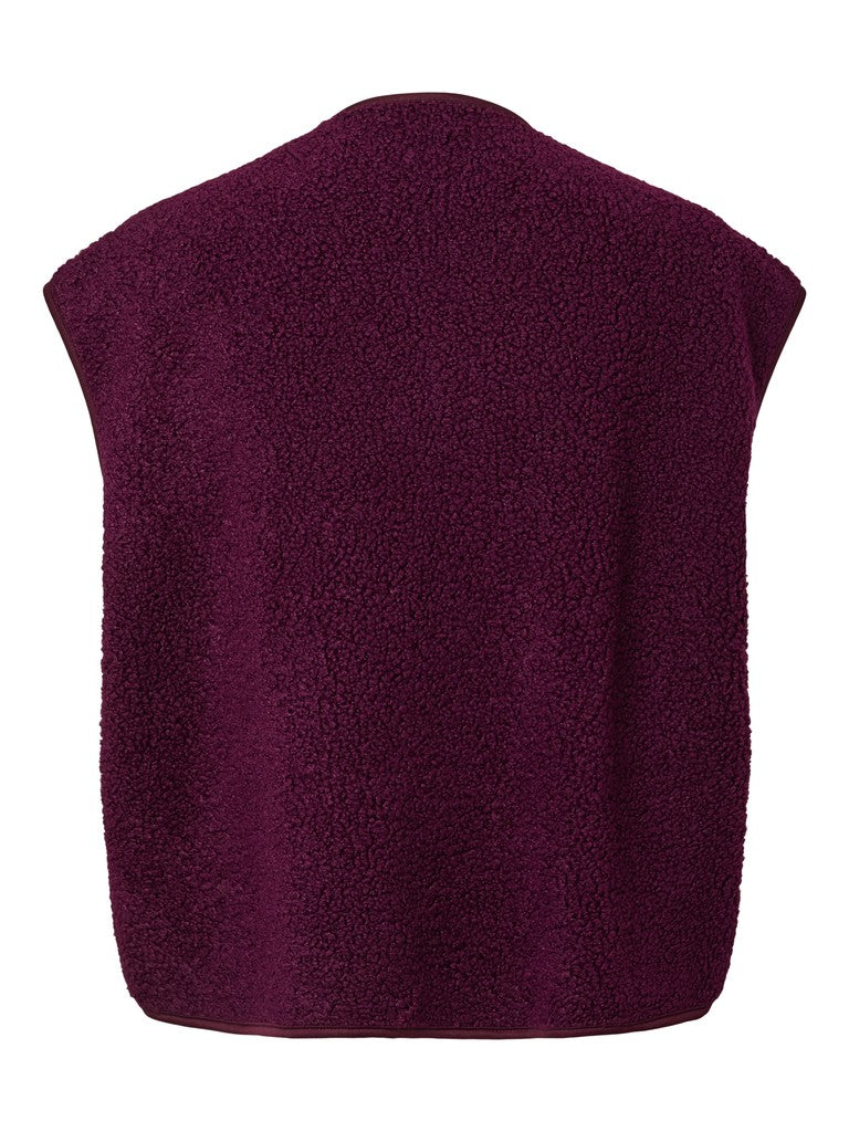 Pieces | Gilet Katty Teddy Vest pickled beet NOOS