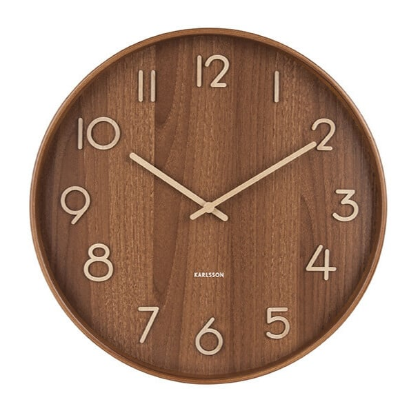 Karlsson | Wandklok Pure donkerbruin 40cm