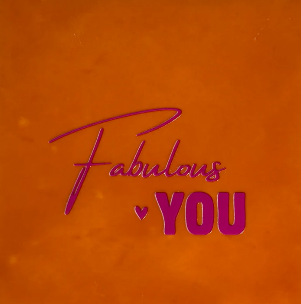 Yett | Tegeltje Fabulous you oranje/roze