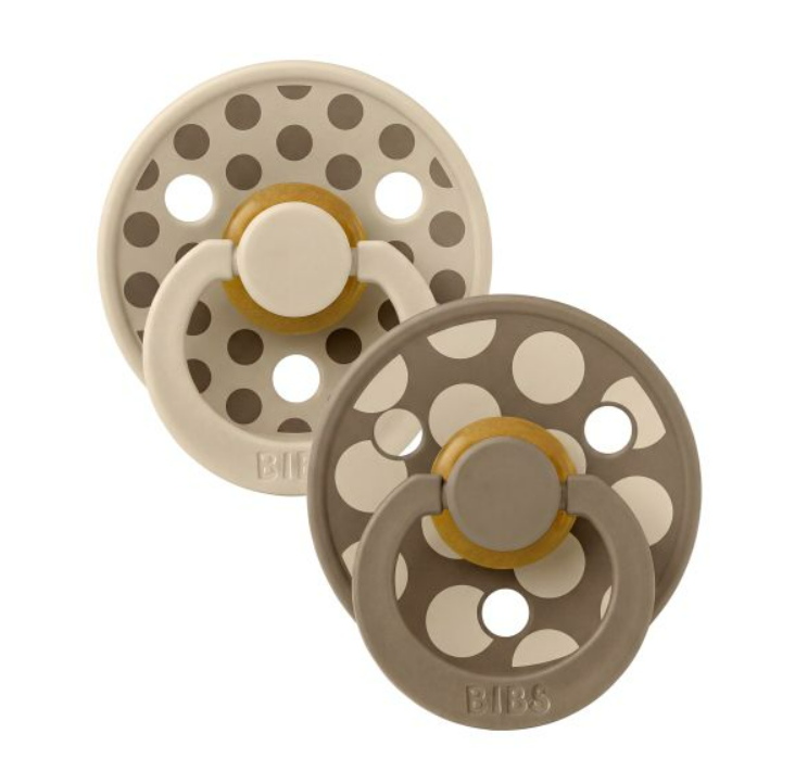 Bibs | Speen round set2 polka vanilla dark oak