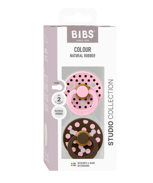 Bibs | Speen round set2 polka baby pink mocha