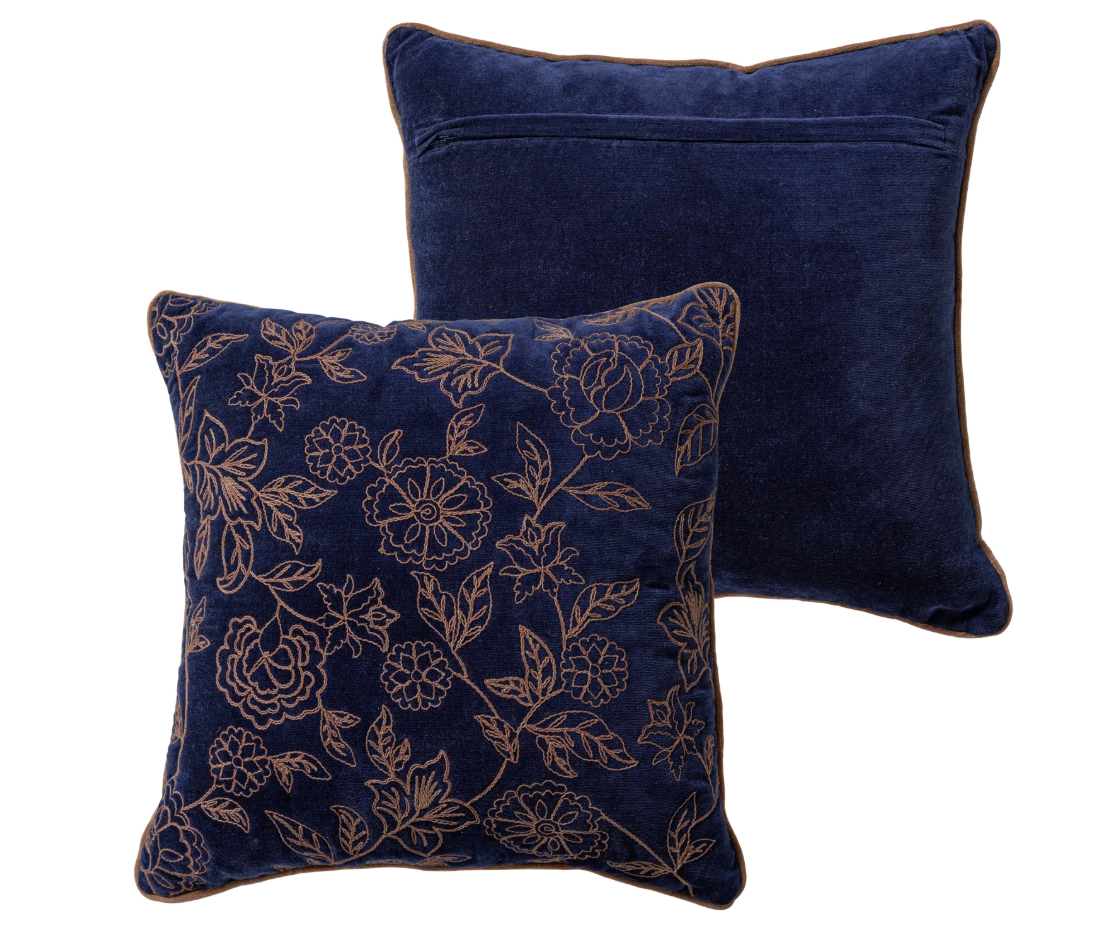 Woood | Kussen Niva brown/blue