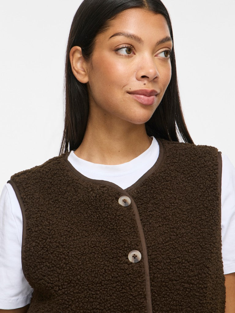 Vila | Gilet Ada Teddy coffee bean NOOS