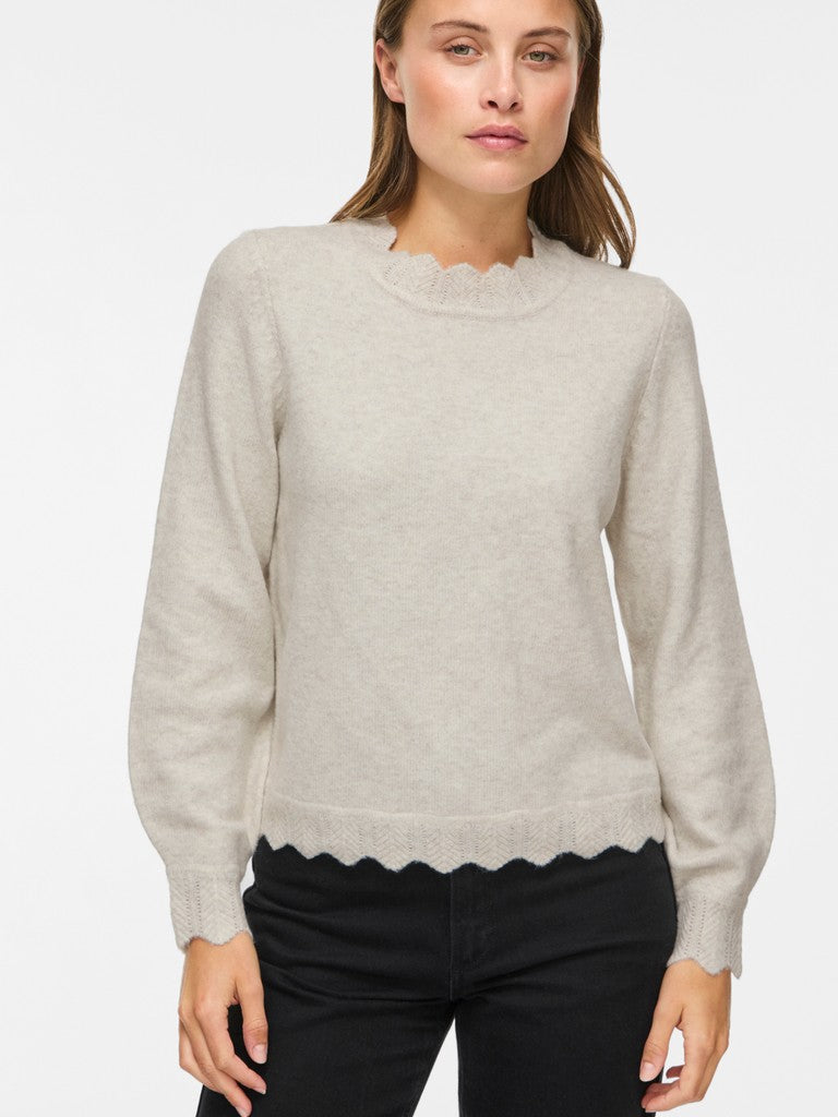 Vila | Trui Nikolina super light natural melange NOOS