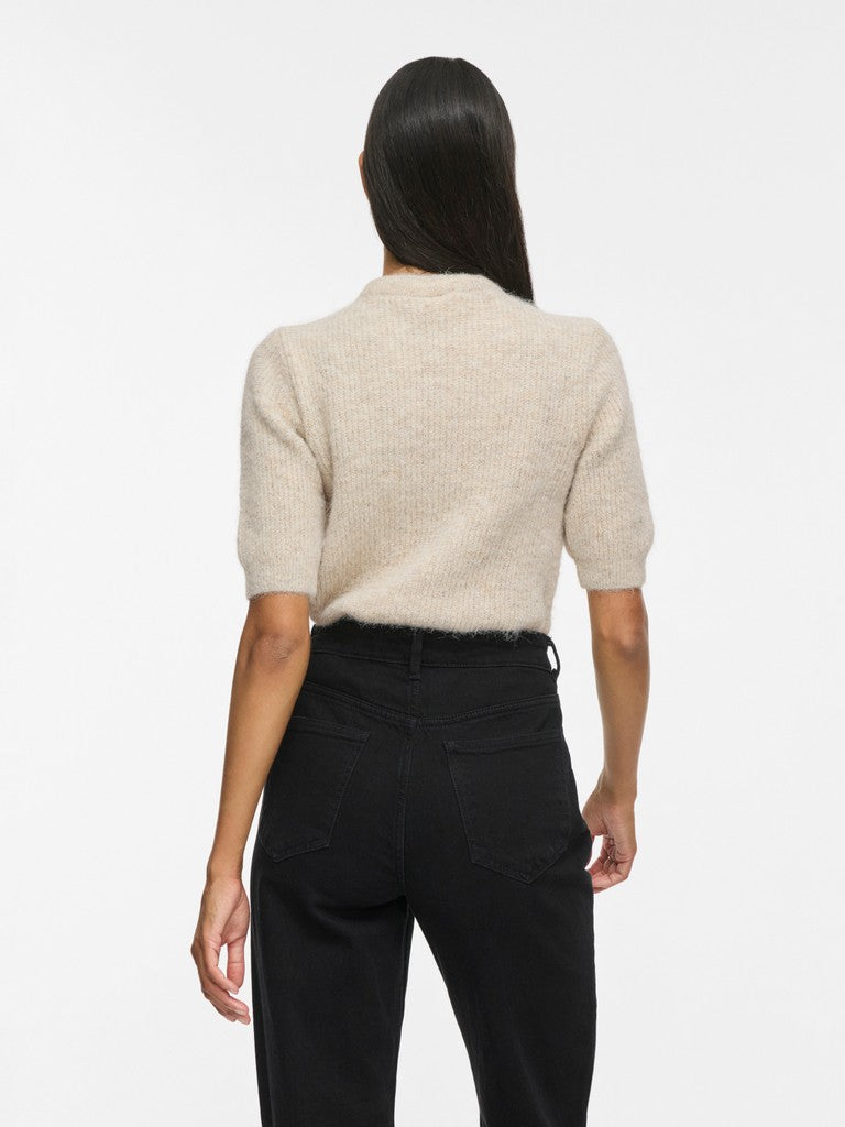 Vila | Trui Itza Bow super light natural melange