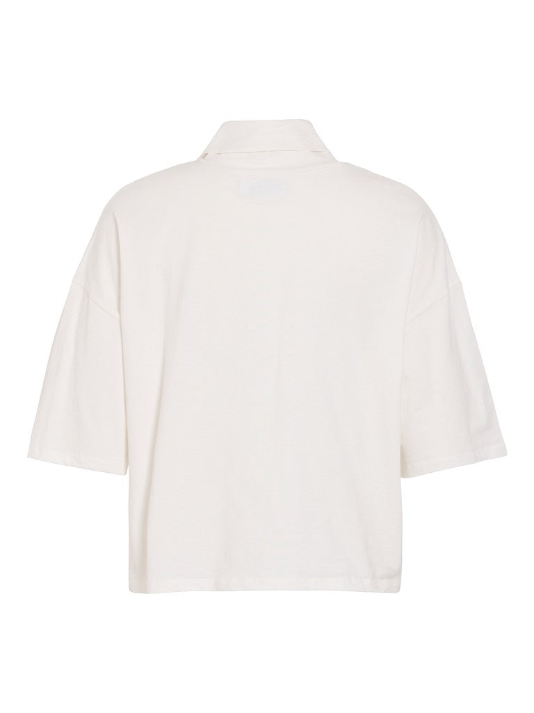 Vila | Top Uliera met sjaal cloud dancer