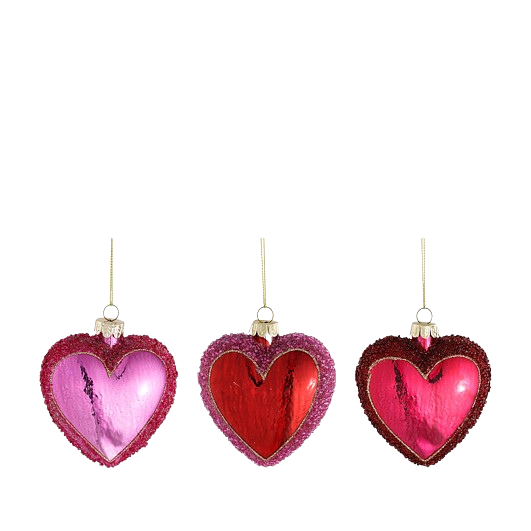 Selected by | Hartje roze/rood/fuchsia 9cm