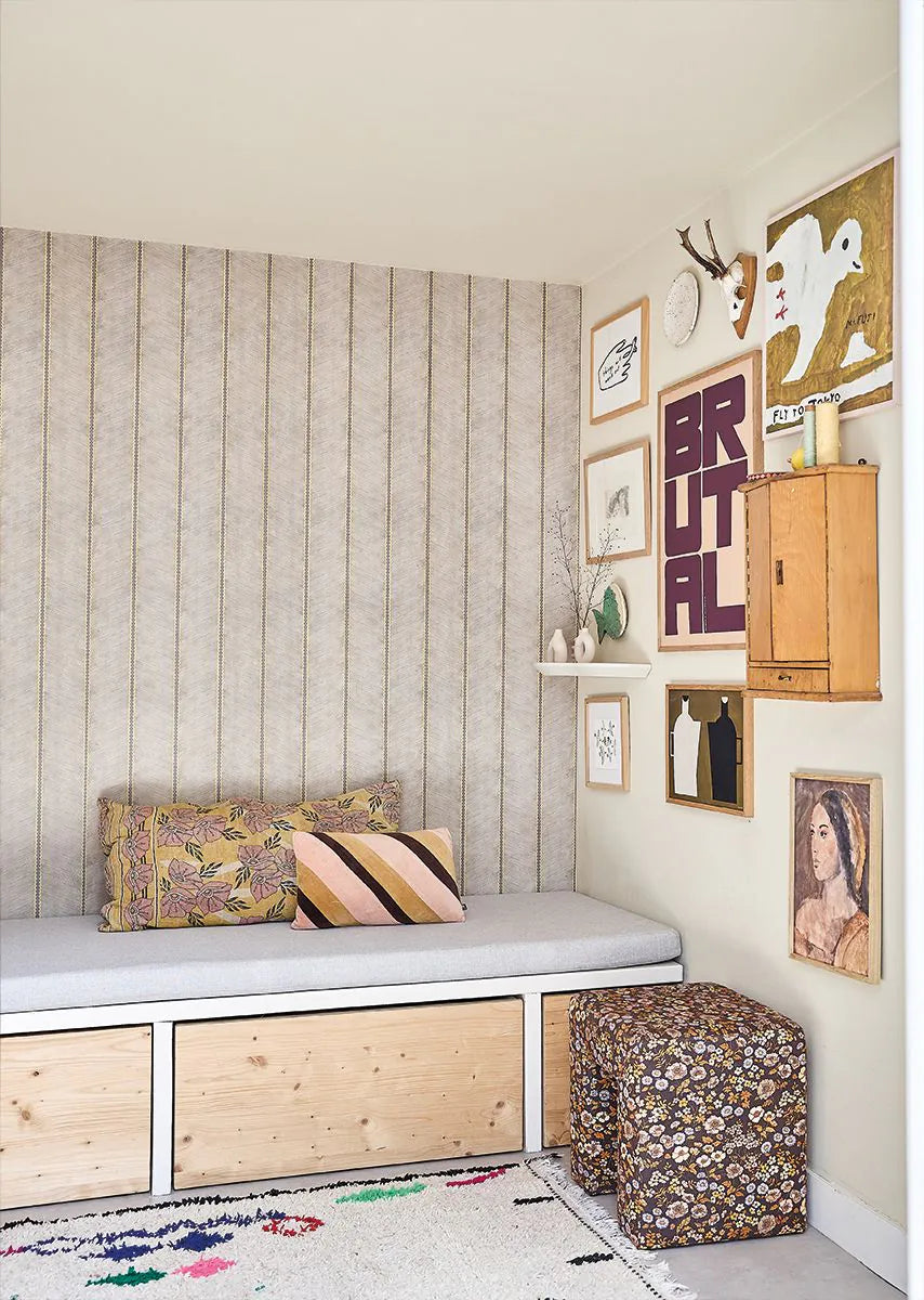 Bibelotte | Behang Chevron taupe