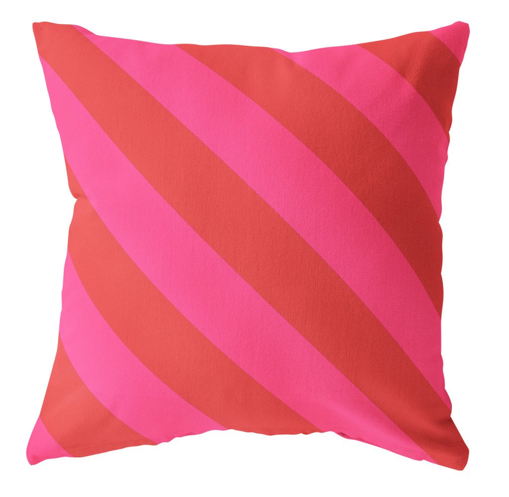 Label-R | Buitenkussen strepen rood roze 60x40