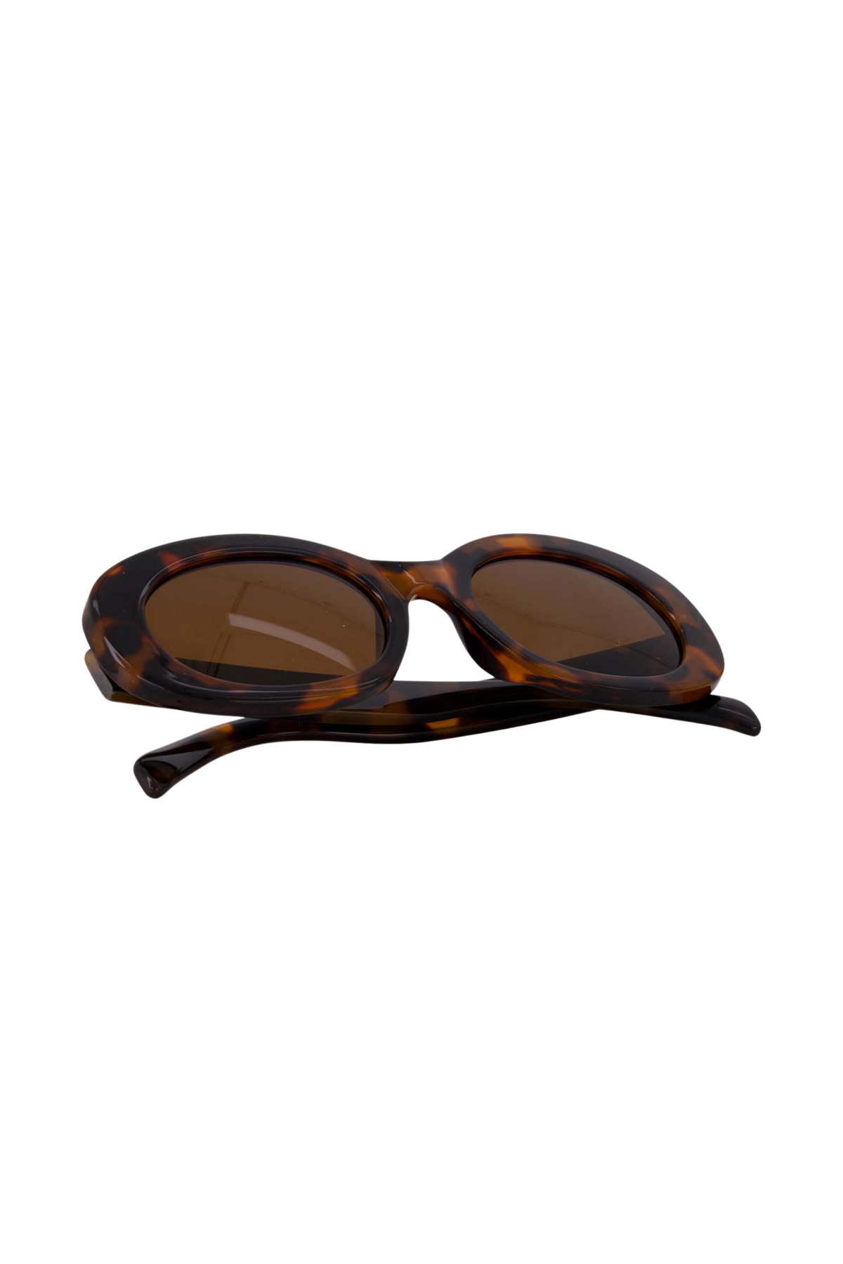 Zusss | Ovalen zonnebril met panter print incl koker bruin