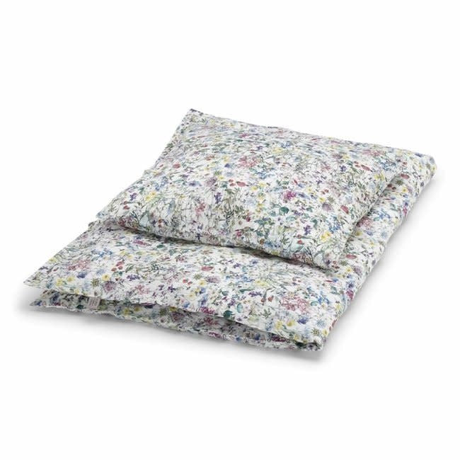 Super Carla | Dekbedovertrek wild flowers blauw junior 100x140