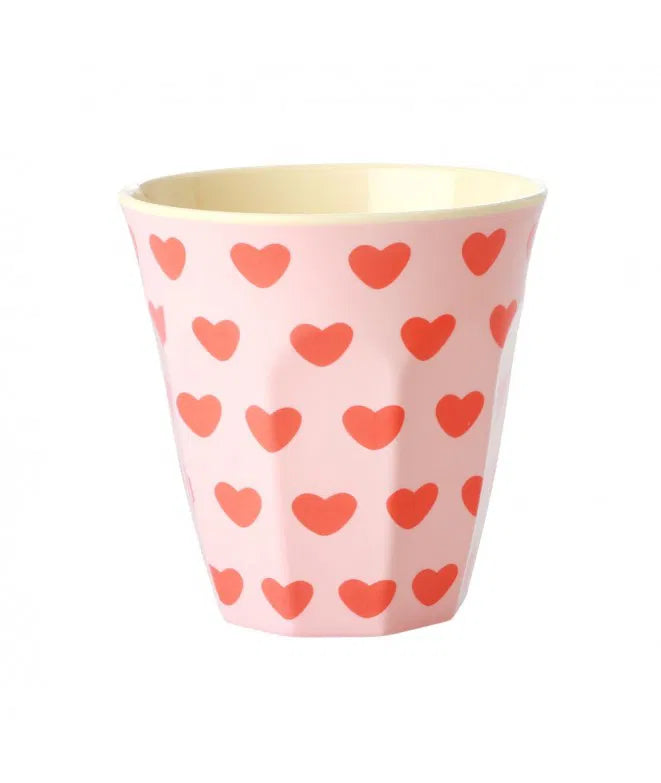Rice | Mok melamine roze met hartjes