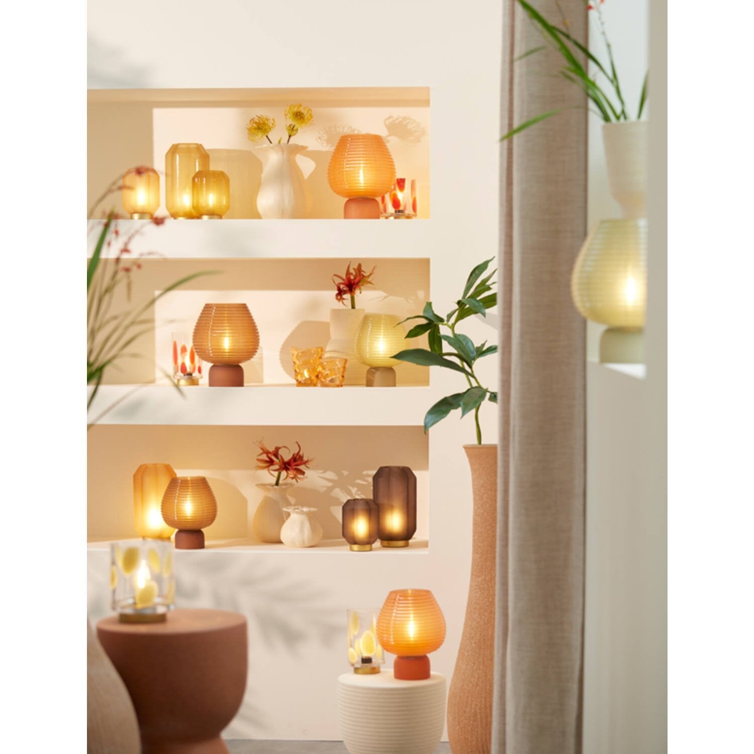 Light & Living | Tafellamp Alenna groen grijs 18x23 cm