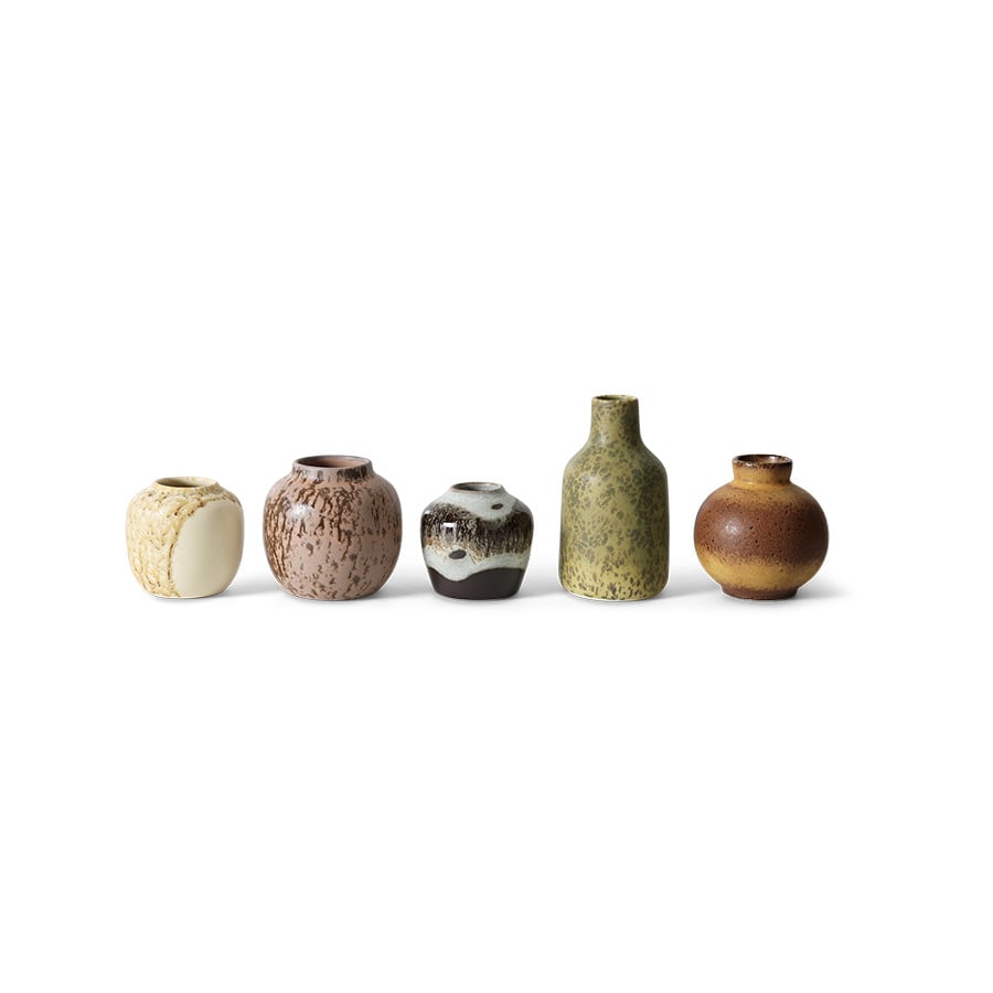 HK Living | 70's servies vaasjes Pursuit set van 5