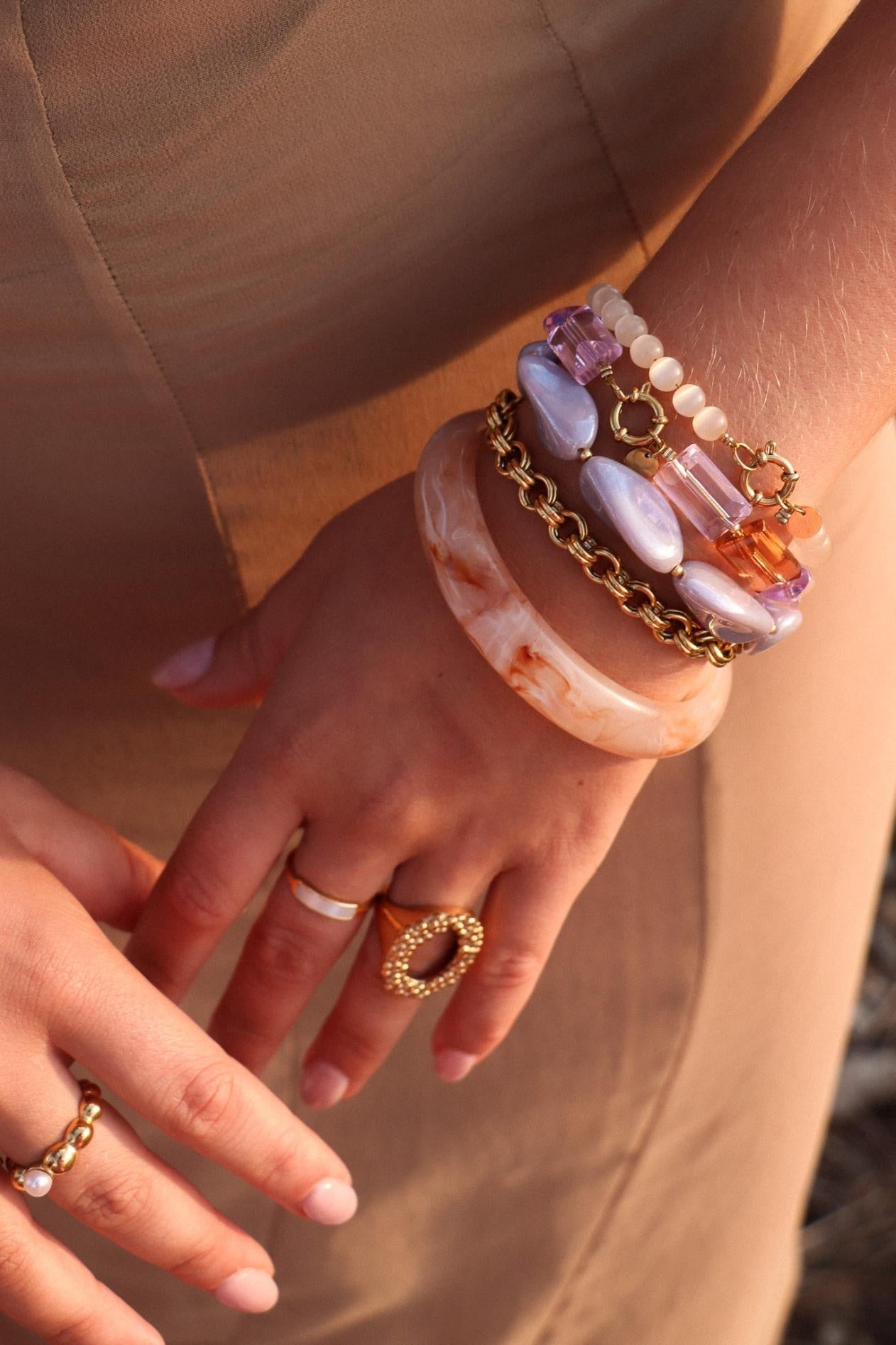 Label Kiki | Armband colorful shiny gold