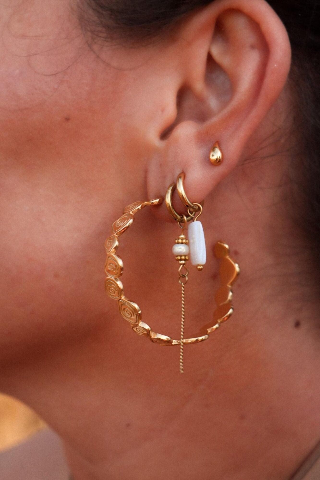Label Kiki | Oorbellen Cloudy gold Set2