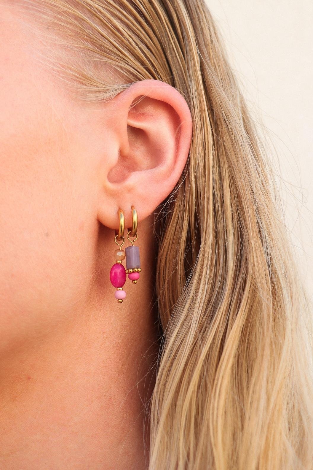 Label Kiki | Oorbellen Ibiza pink gold Set2