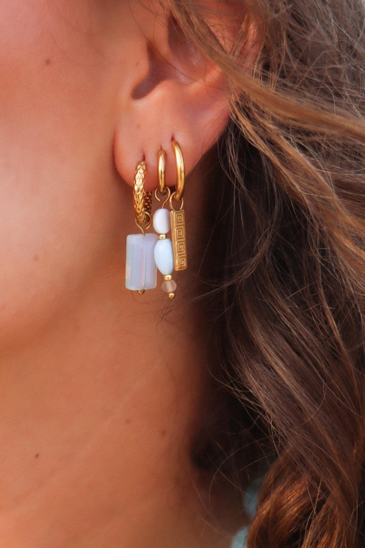 Label Kiki | Oorbellen Shiny White gold Set2