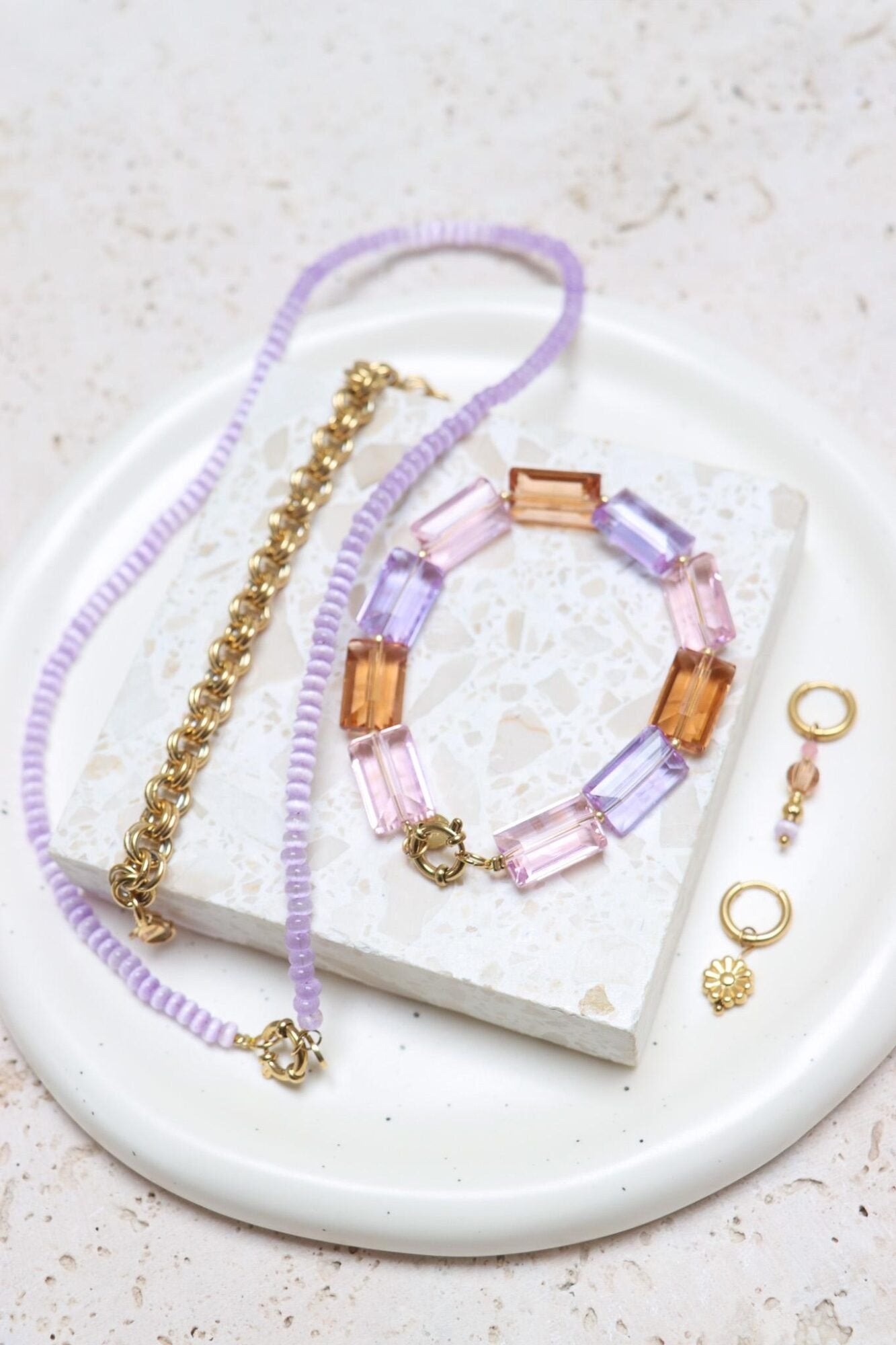 Label Kiki | Ketting Mini purple gold