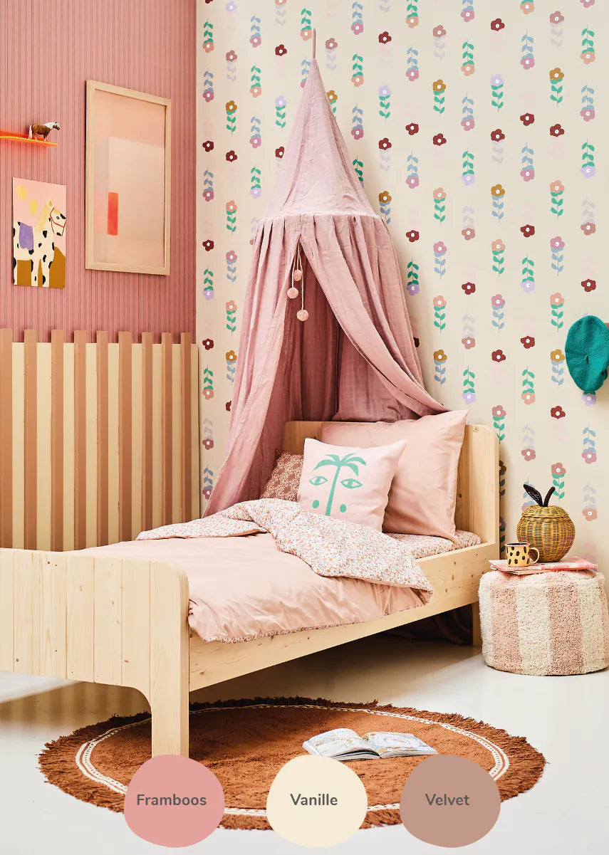 Bibelotte | Behang Gestreept framboos