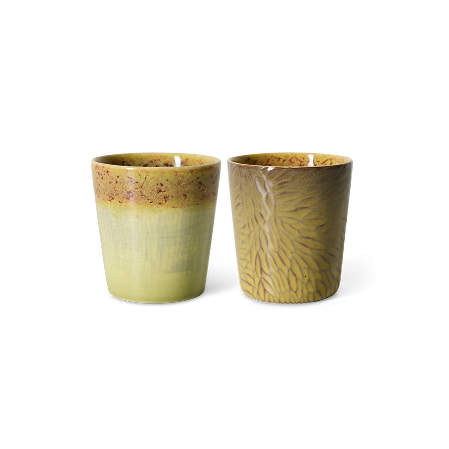 HK Living | 70's servies Van Gogh koffiekopje sunflowers set van 2