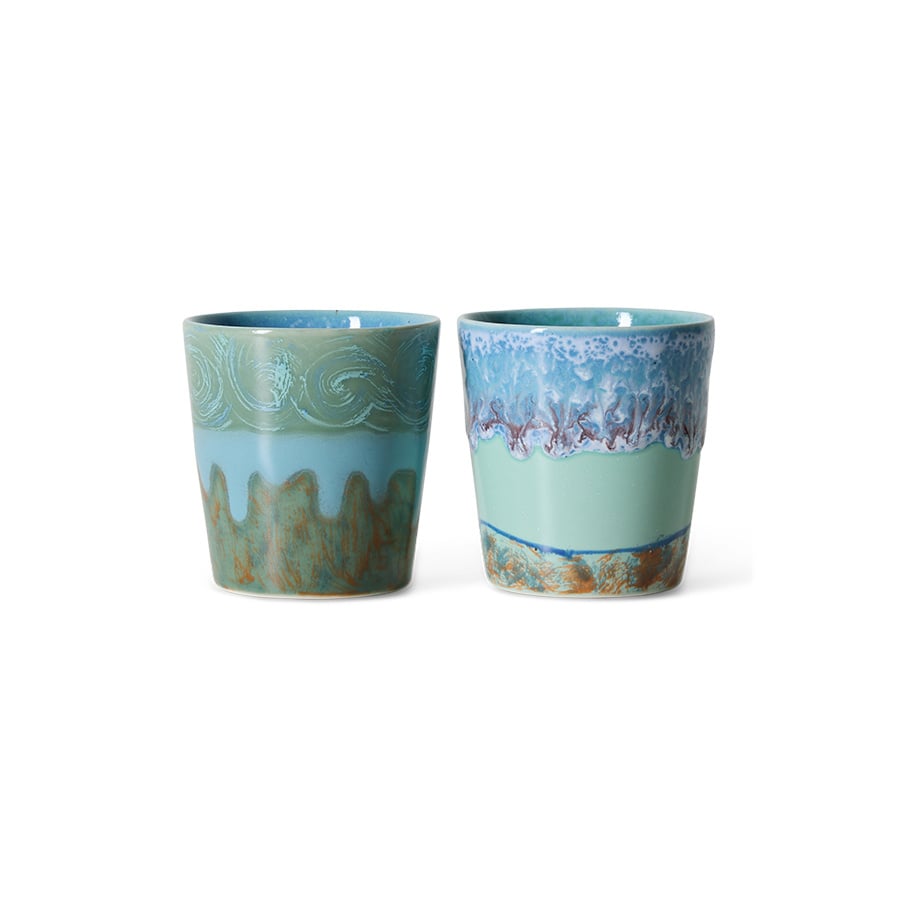 HK Living | 70's servies Van Gogh koffiekopje self portrait set van 2