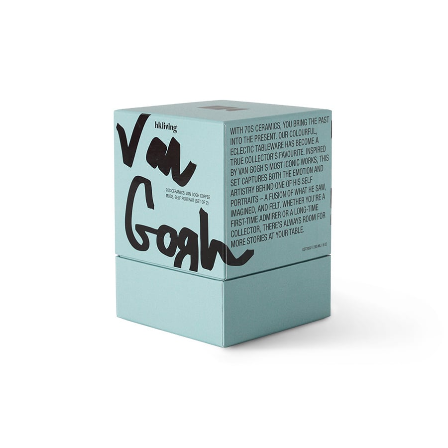 HK Living | 70's servies Van Gogh koffiekopje self portrait set van 2