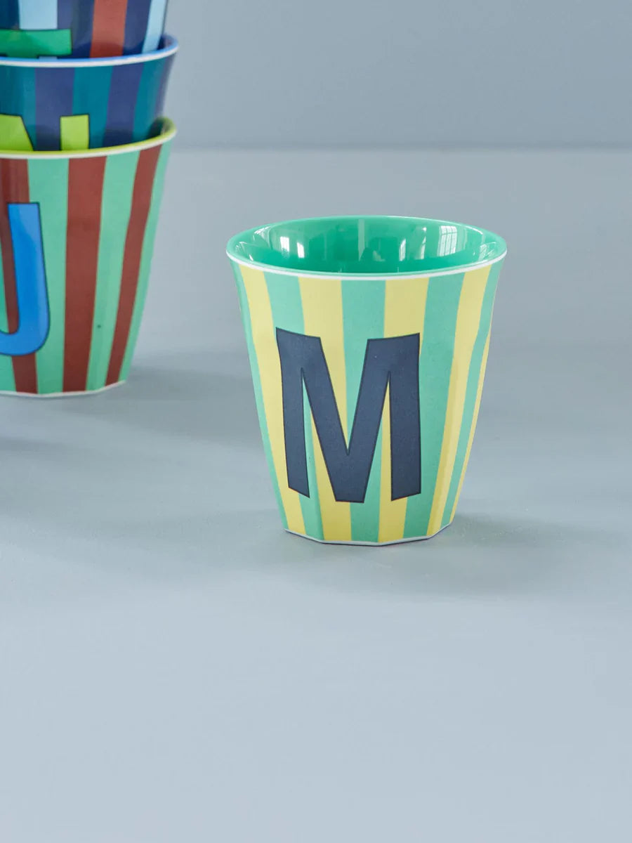 Rice | Mok melamine M gestreept groen
